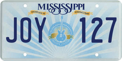 MS license plate JOY127