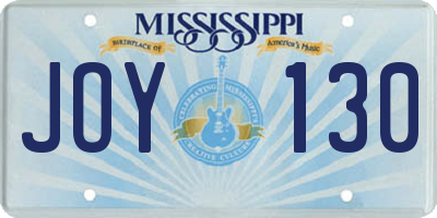 MS license plate JOY130