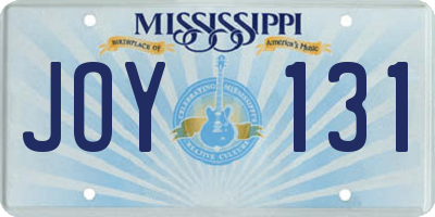 MS license plate JOY131