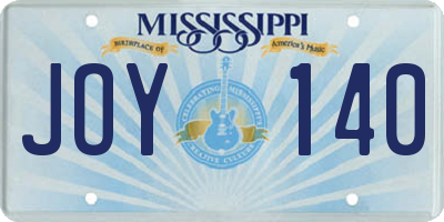 MS license plate JOY140