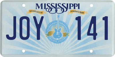 MS license plate JOY141