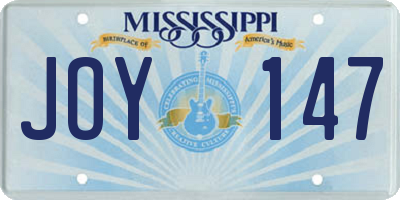 MS license plate JOY147