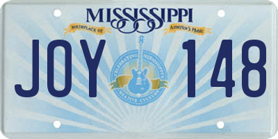 MS license plate JOY148