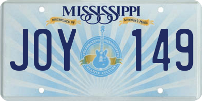 MS license plate JOY149