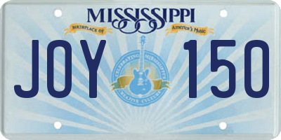 MS license plate JOY150