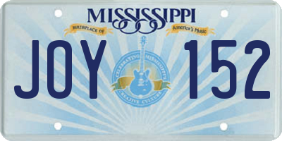 MS license plate JOY152