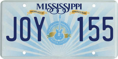 MS license plate JOY155