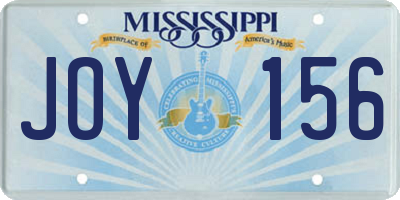MS license plate JOY156
