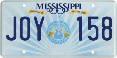 MS license plate JOY158
