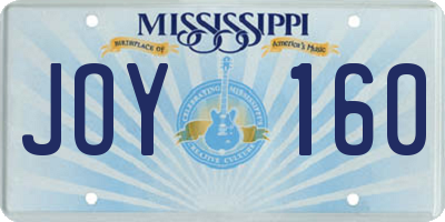 MS license plate JOY160