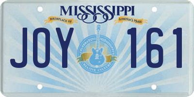 MS license plate JOY161