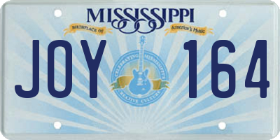 MS license plate JOY164