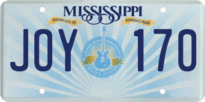 MS license plate JOY170