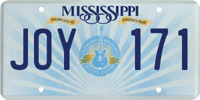 MS license plate JOY171