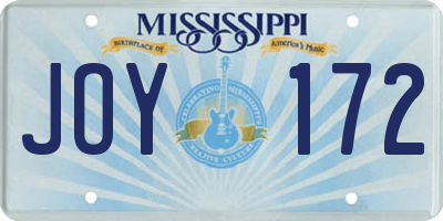 MS license plate JOY172