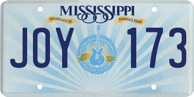 MS license plate JOY173