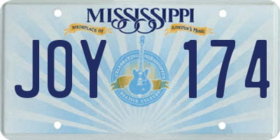 MS license plate JOY174