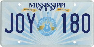 MS license plate JOY180