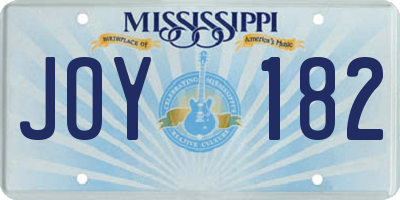 MS license plate JOY182