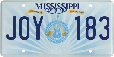 MS license plate JOY183