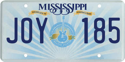 MS license plate JOY185