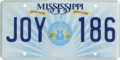 MS license plate JOY186