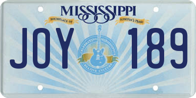 MS license plate JOY189