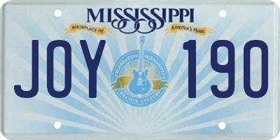 MS license plate JOY190
