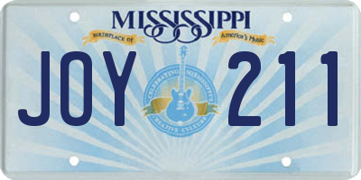 MS license plate JOY211
