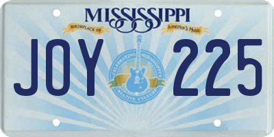MS license plate JOY225