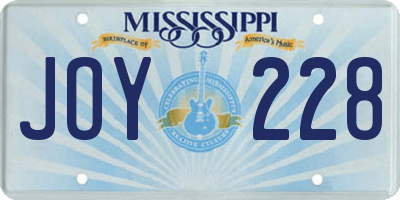 MS license plate JOY228