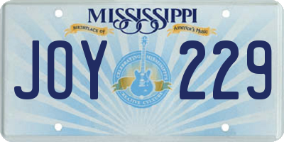 MS license plate JOY229