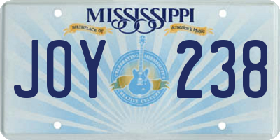 MS license plate JOY238