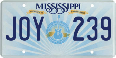 MS license plate JOY239
