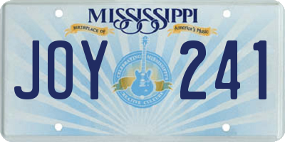 MS license plate JOY241