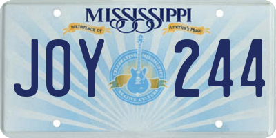 MS license plate JOY244