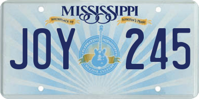 MS license plate JOY245