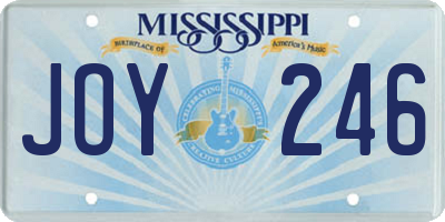 MS license plate JOY246