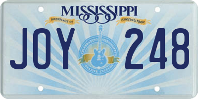 MS license plate JOY248
