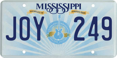 MS license plate JOY249