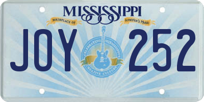 MS license plate JOY252
