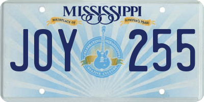 MS license plate JOY255