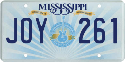 MS license plate JOY261