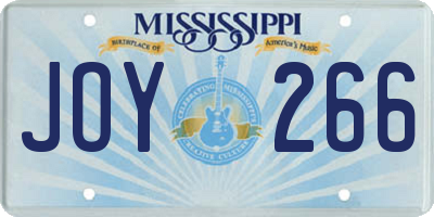 MS license plate JOY266