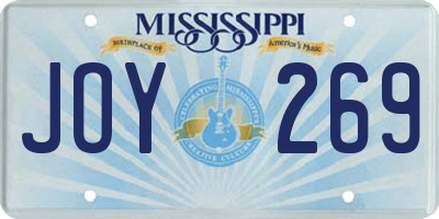 MS license plate JOY269
