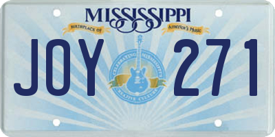 MS license plate JOY271