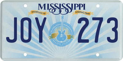 MS license plate JOY273