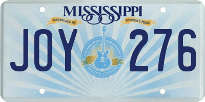 MS license plate JOY276