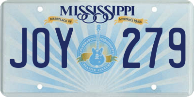 MS license plate JOY279
