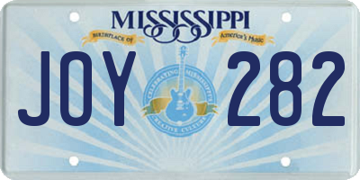 MS license plate JOY282